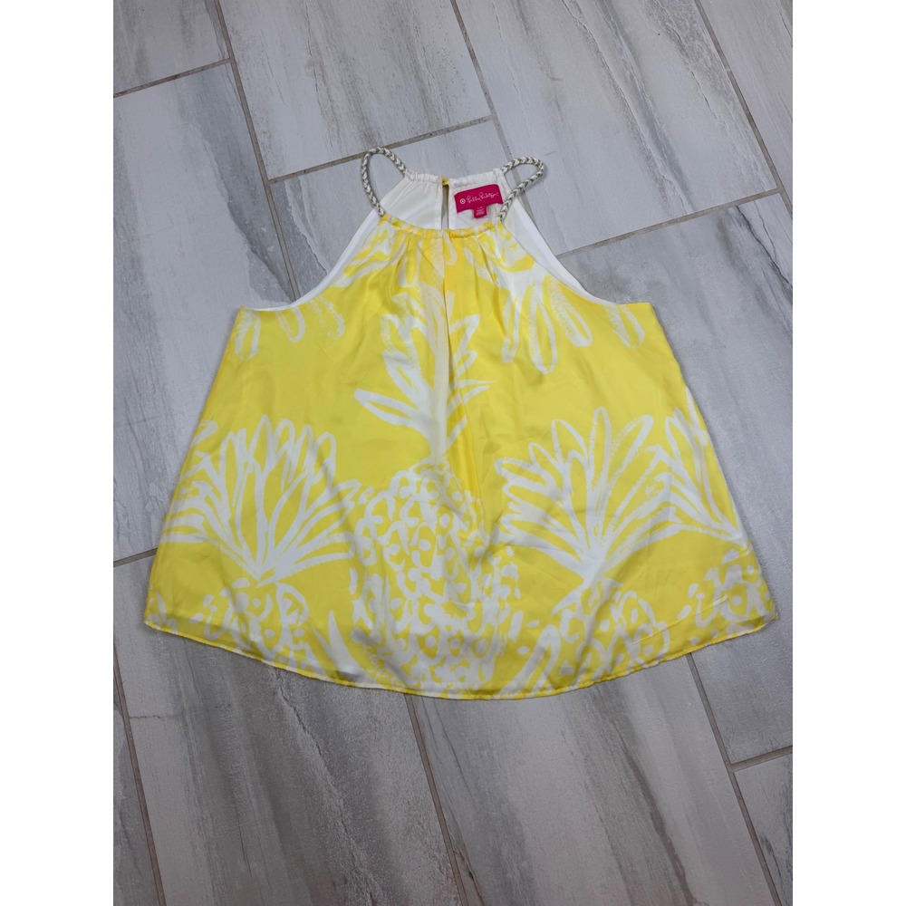 Lilly Pulitzer for Target Yellow Pineapple Halter Top Braided Straps Large